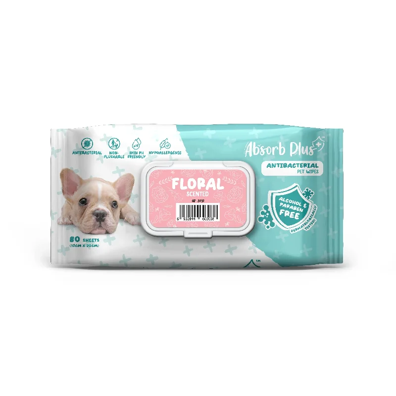 Antibacterial Pet Wipes Floral Scented 80 sheets