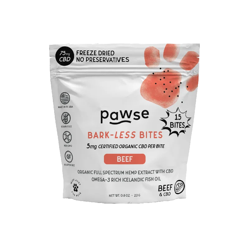 Pawse Bark-Less Bites Beef (5 MG CBD Per Bite) - For All Pets