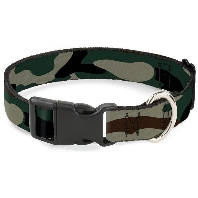 Buckle-Down Camo Olive Black Dog Collar