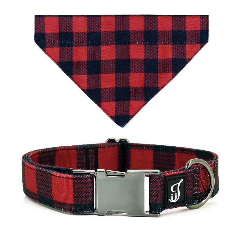 Buffalo Check Dog Collar Bandana