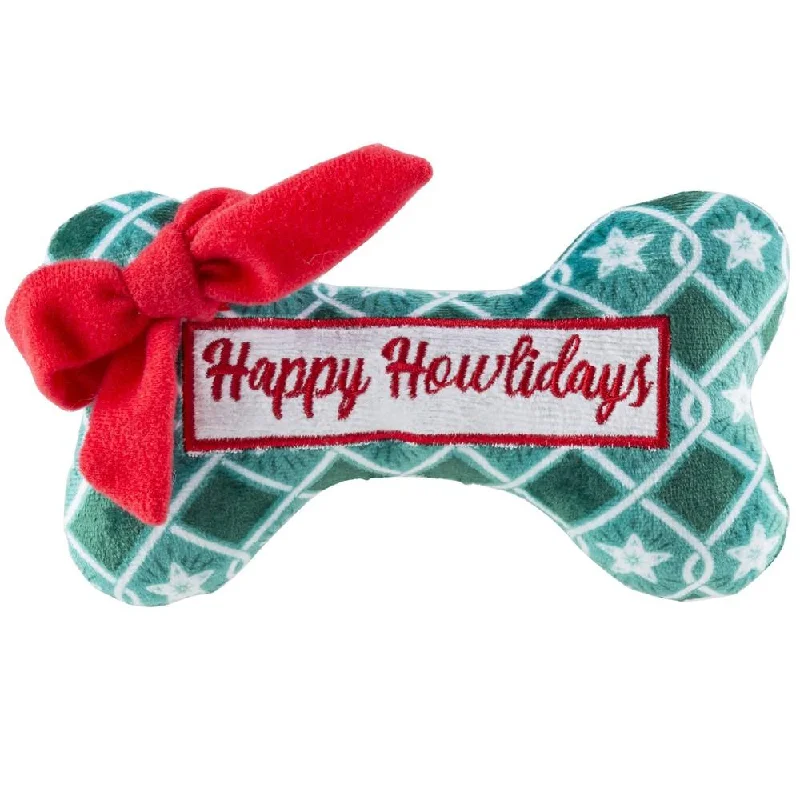 Haute Diggity Dog Green Stars Bone Happy Howlidays Dog Toy