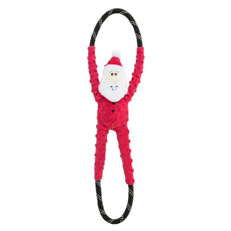 Zippy Paws Holiday 2024 RopeTugz Plush Dog Toy, Santa