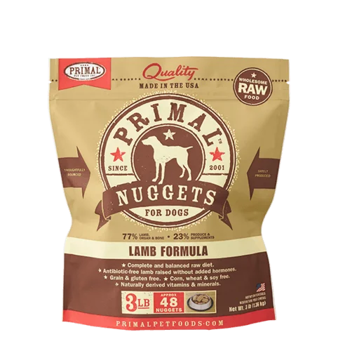 Lamb Nuggets Grain-Free Frozen Raw Dog Food, 3#