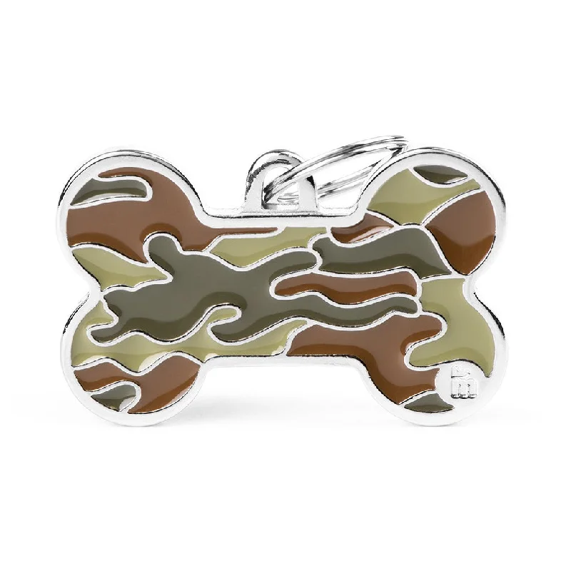 MyFamily Style Camouflage XL Green Bone ID Tag