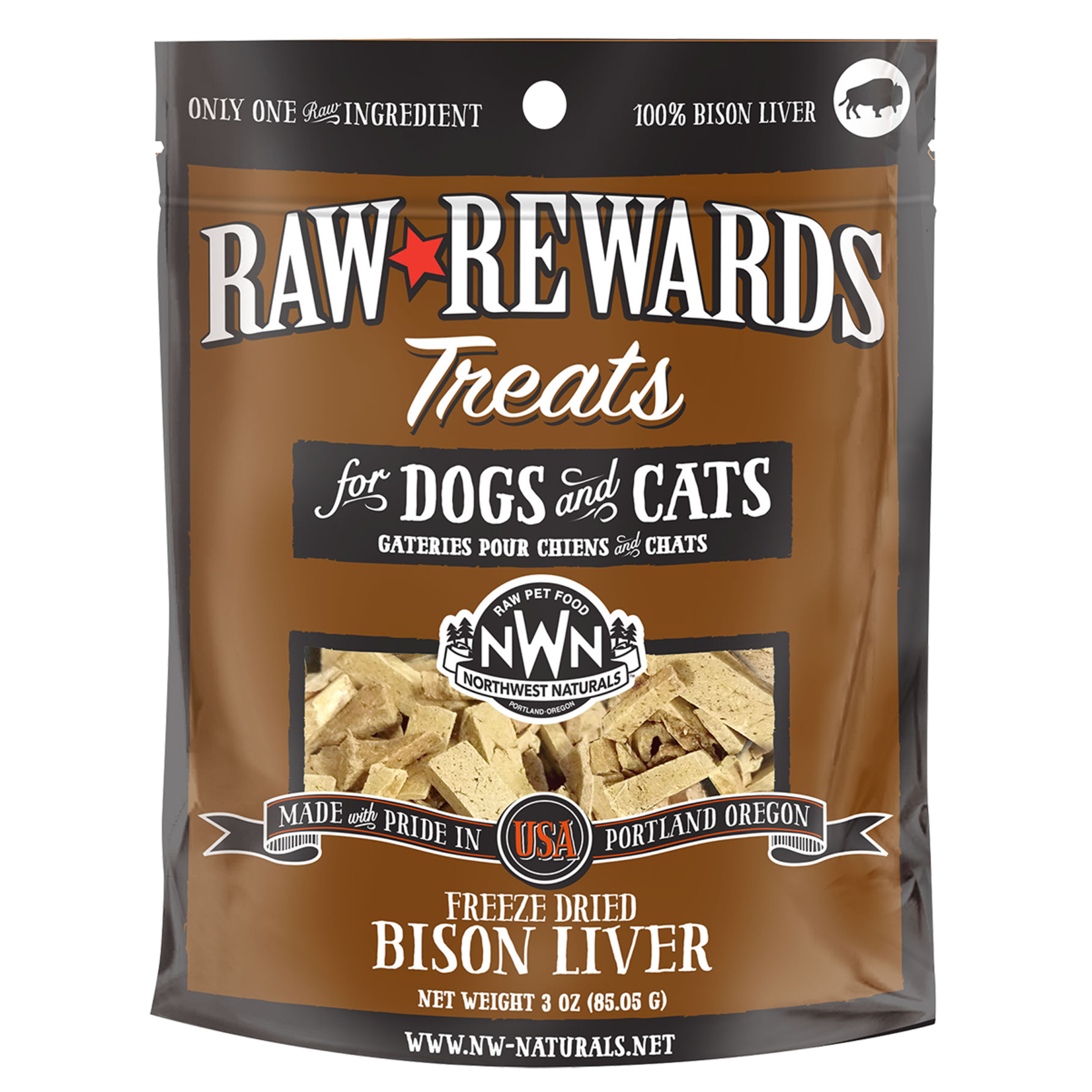 Northwest Naturals Freeze Dried Bison Liver Treats 3oz