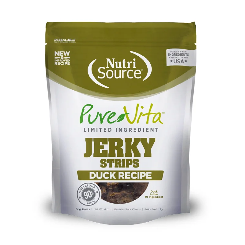 Nutrisource PureVita Jerky Strips Duck Recipe 4oz