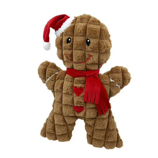 Petlou Holiday 2024 17" Gingerbread Man Plush Dog Toy