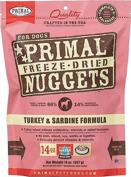 Primal Dog Freeze-Dried Turkey & Sardine Formula