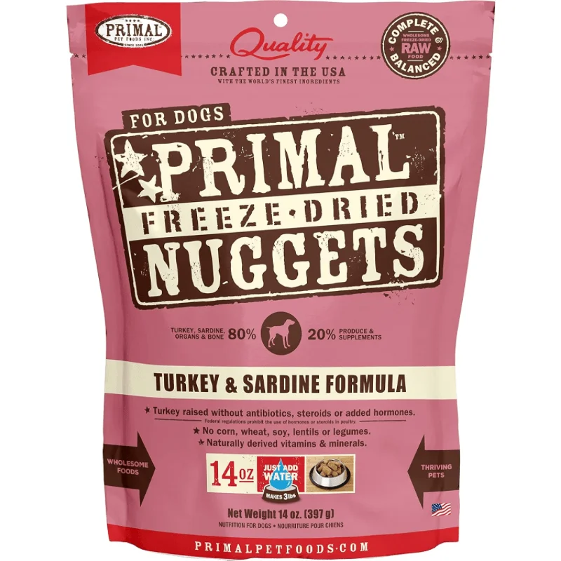 Freeze Dried Dog Food - Turkey & Sardine Dinner Nuggets