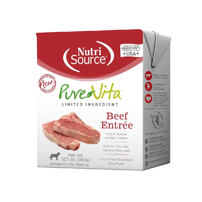 Nutrisource PureVita Grain Free Beef Entrée Wet Dog Food