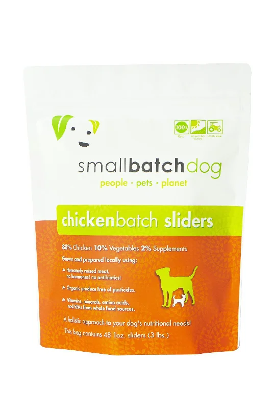 Small Batch Chicken Frozen Raw Dog Food, Sliders