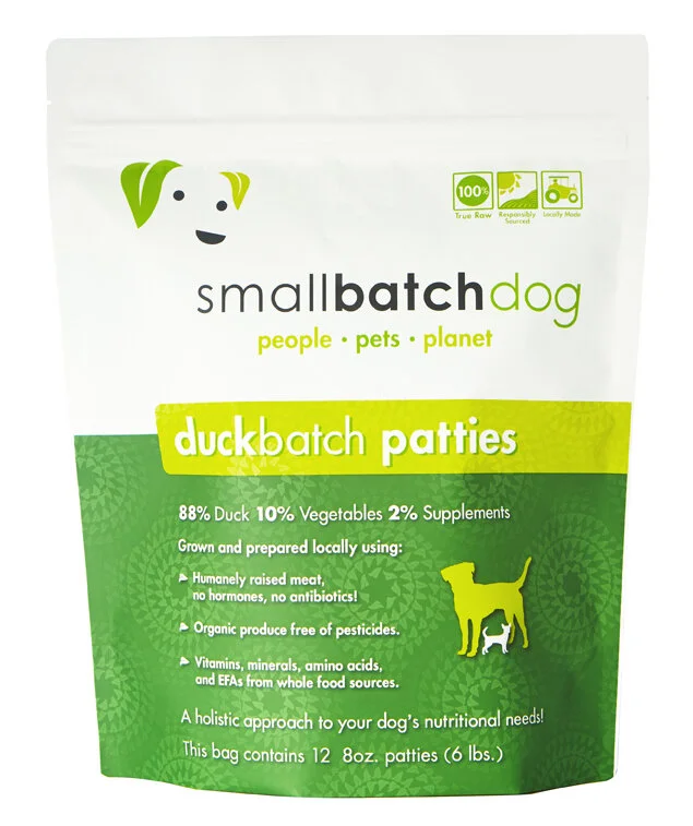 SmallBatch Raw Frozen Duck Patties for Dogs 6lbs