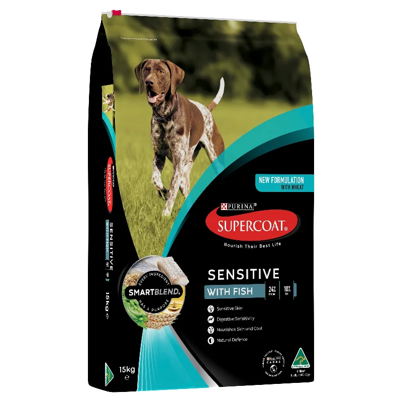 Supercoat Fish Sensitive Skin and Stomach Adult Dry Dog Food 15kg