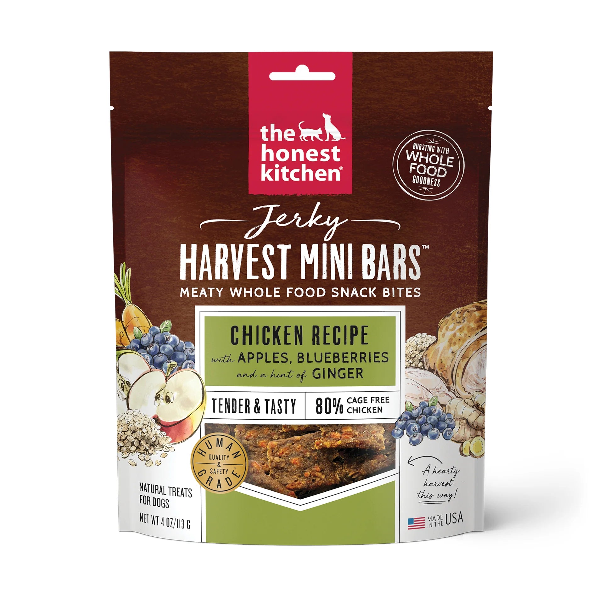 The Honest Kitchen Dog Jerky Harvest Mini Bars