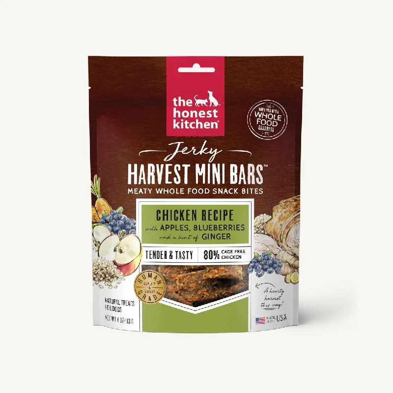 The Honest Kitchen Jerky Harvest Mini Bars - Chicken Recipe With Apples & Blueberries