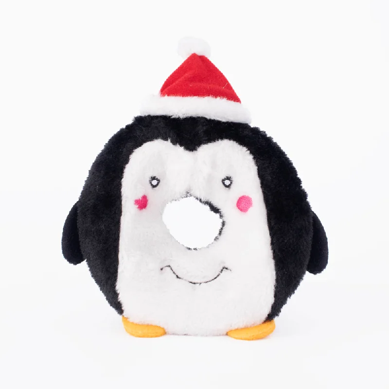 Zippy Paws Holiday 2024 Donutz Buddies Dog Toy, Penguin