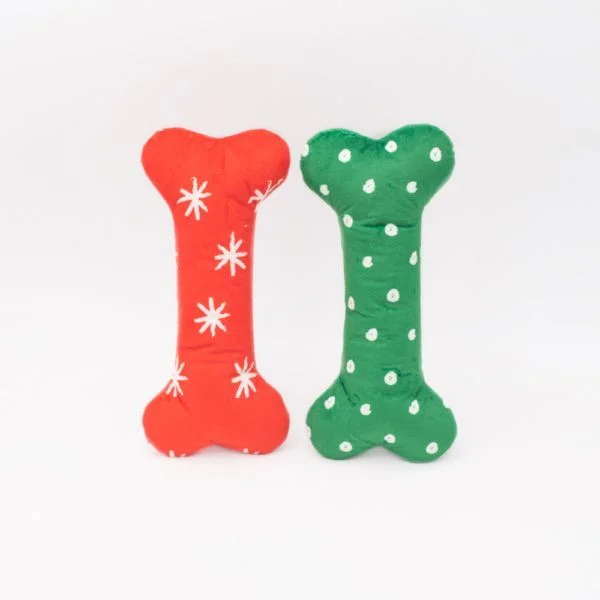 Zippy Paws Holiday 2024 Patterned Bones, Large 2pk