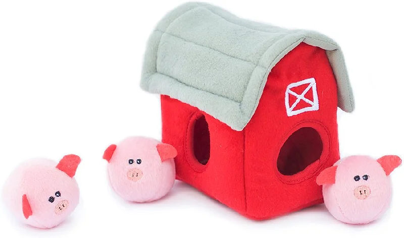 Zippy Paws Zippy Burrow Pig Barn Dog Toy