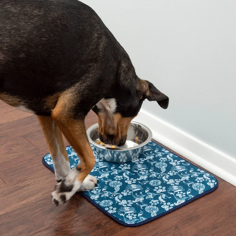 Navy Paisley Paws