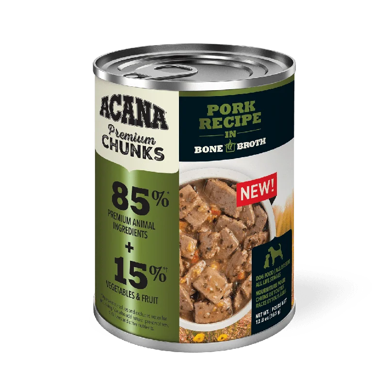 Acana Premium Chunks Grain Free Pork Recipe in Bone Broth for Dogs