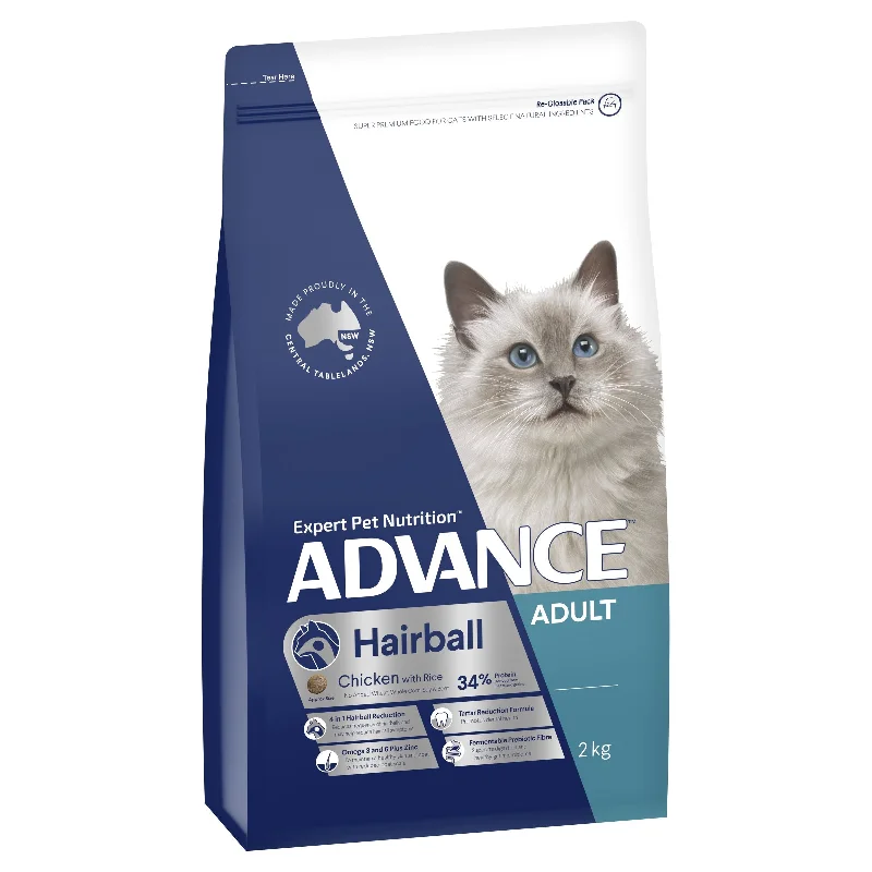 Advance Chicken and Rice Hairball Adult Cat Dry Food 2kg