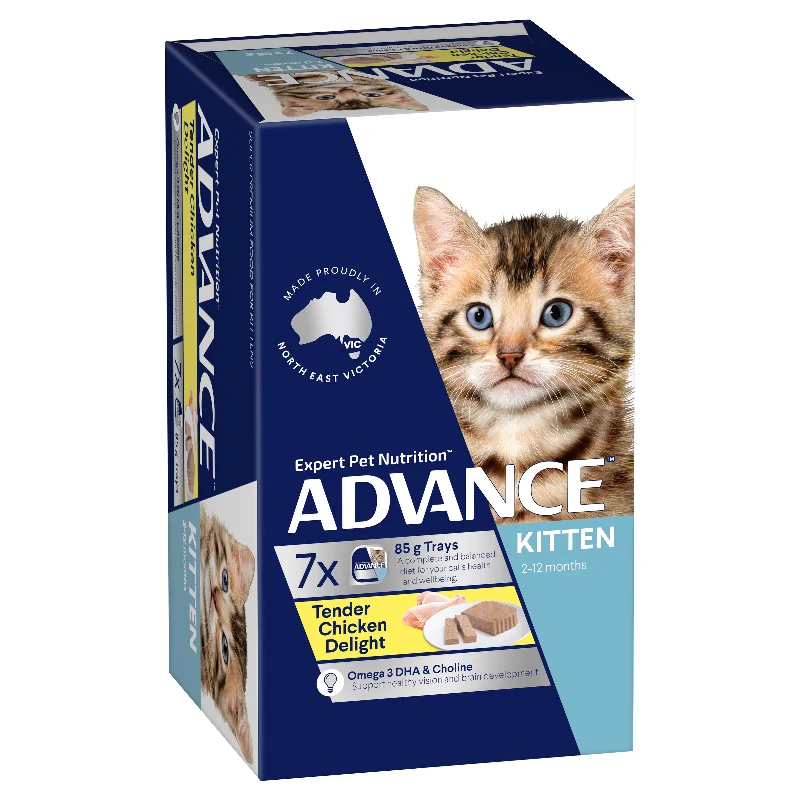 Advance Tender Chicken Delight Kitten Wet Cat Food Trays 85g x 7