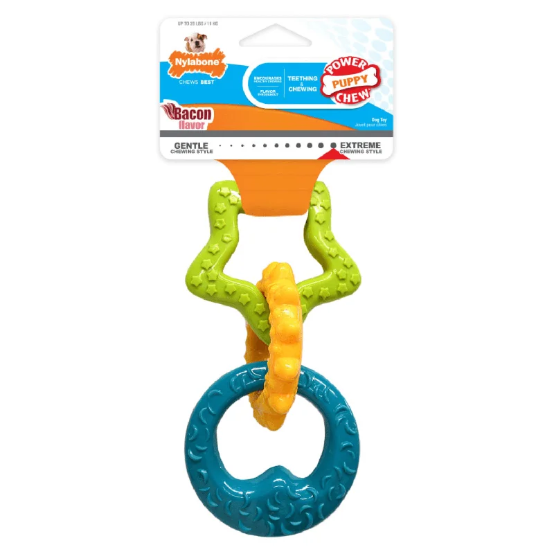 Dog Chewing Toy - PUPPY CHEW - Puppy Teething Rings (Bacon Flavor)