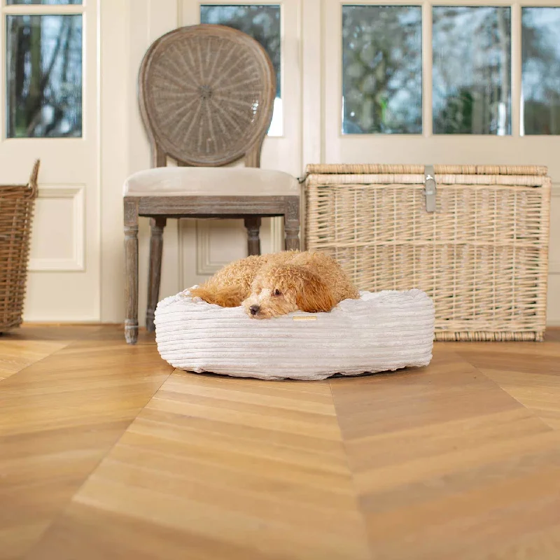 Donut Bed With Removable Covers in Light Grey Essentials Plush by Lords & Labradors