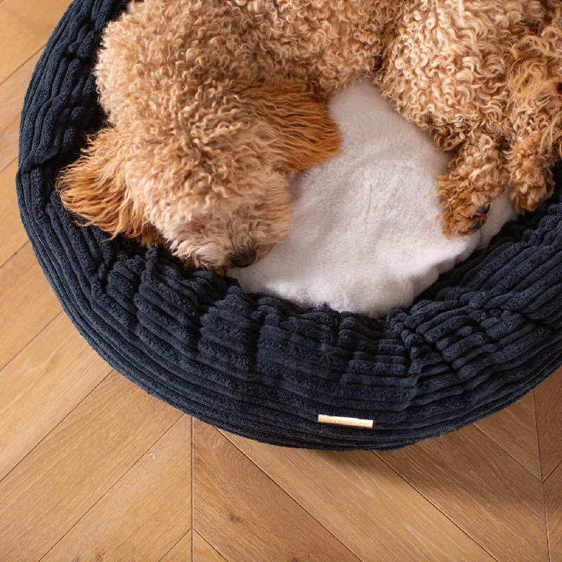 Donut Bed With Removable Covers in Navy Essentials Plush by Lords & Labradors