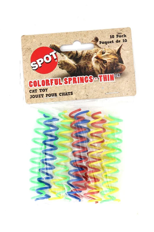 Spot Thin Colorful Springs Cat Toy, 10 pack