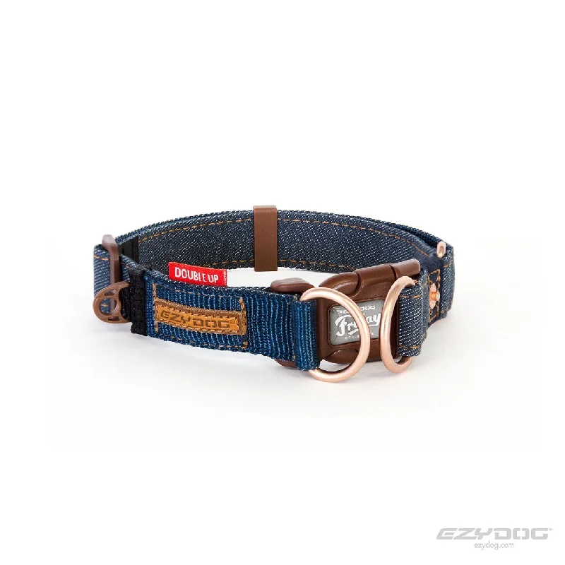 EzyDog Double Up Dog Collar Medium Denim