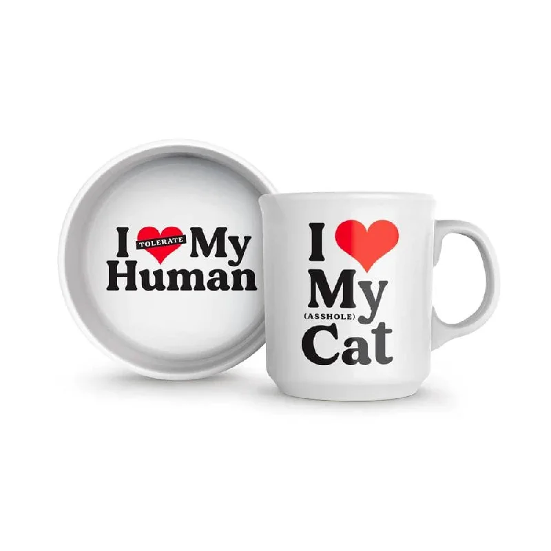 Fred & Friends - Howligans - Mug + Cat Bowl - Heart Cat