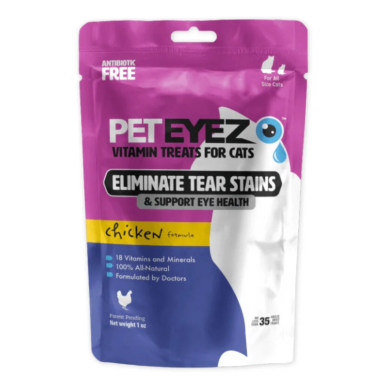 Vitamin Cat Treat - Eliminate Tear Stains & Support Eye Health - Chicken Flavor - 1 oz