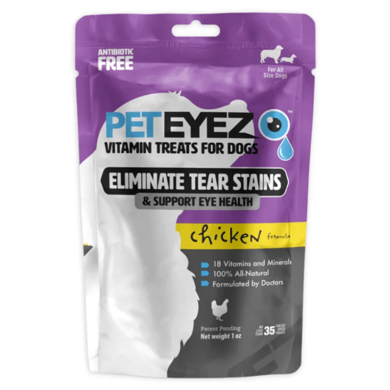 Vitamin Dog Treat - Eliminate Tear Stains & Support Eye Health - Chicken Flavor - 1 oz