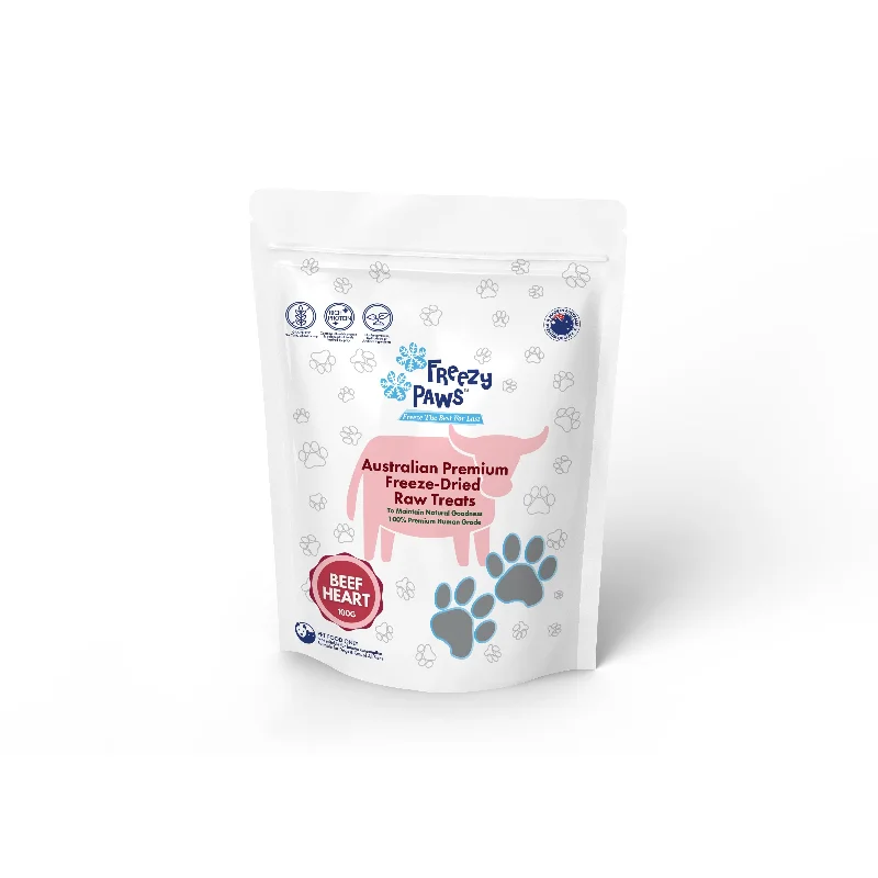 Freezy Paws Freeze Dried Beef Heart Dog and Cat Treats 100g