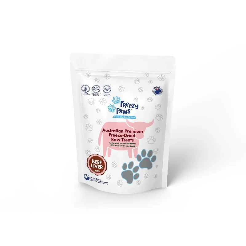 Freezy Paws Freeze Dried Beef Liver Dog and Cat Treats 100g