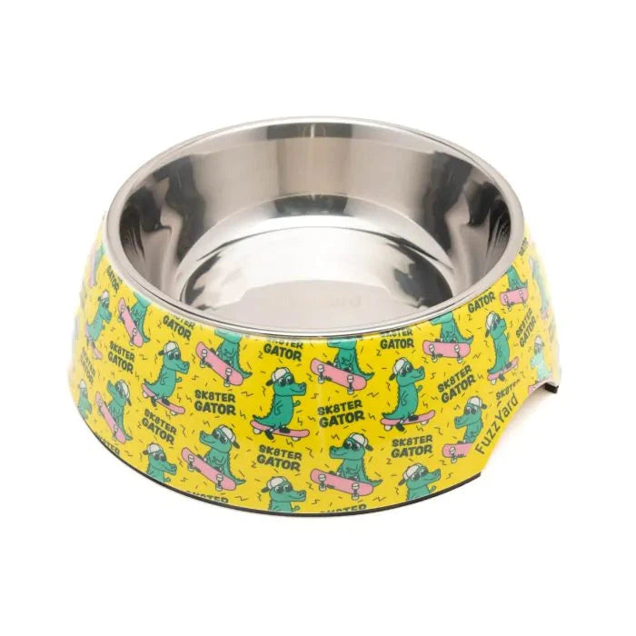 FuzzYard Sk8ter Gator Dog Bowl Medium