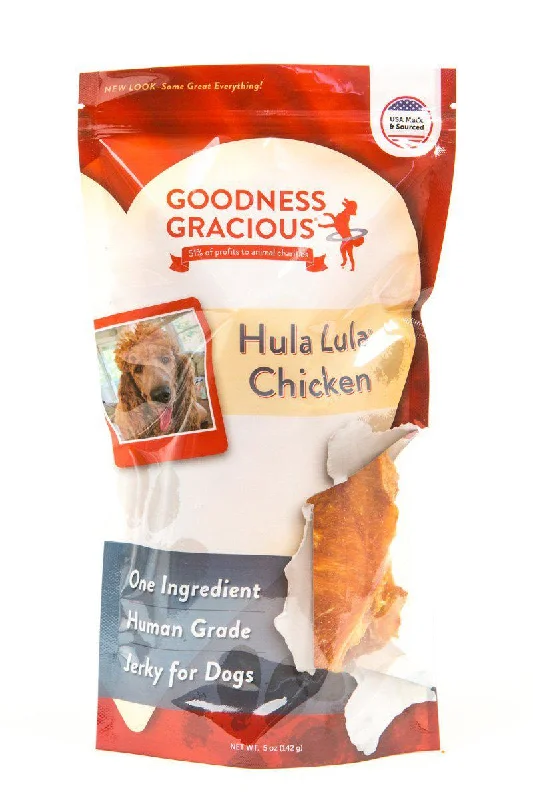 Goodness Gracious Hula Lula Human Grade Chicken Jerky Dog Treats, 5 oz bag