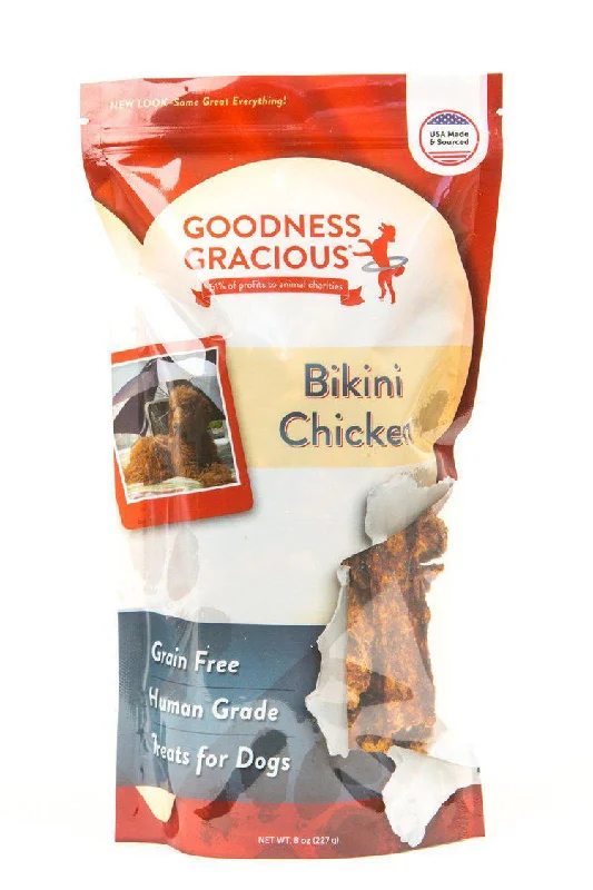 Goodness Gracious Human Grade Bikini Chicken & Sweet Potato Jerky Dog Treats, 8 oz bag