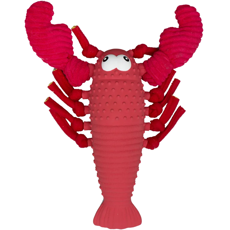 HuggleHounds Huggle-Fusion Rubber & Plush Squeaky Dog Toy, McCracken Lobsta