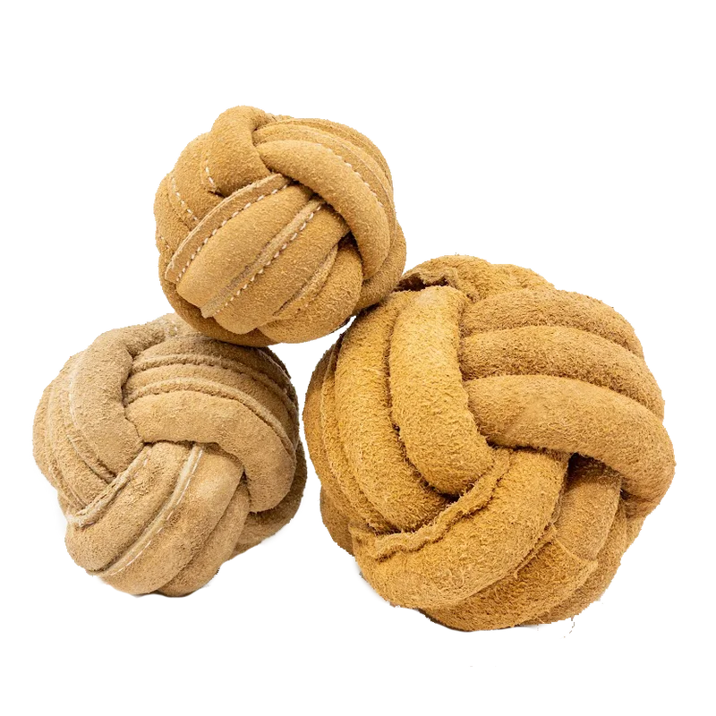 HuggleHounds HuggleHide Durable All Natural Leather Ball Dog Toy