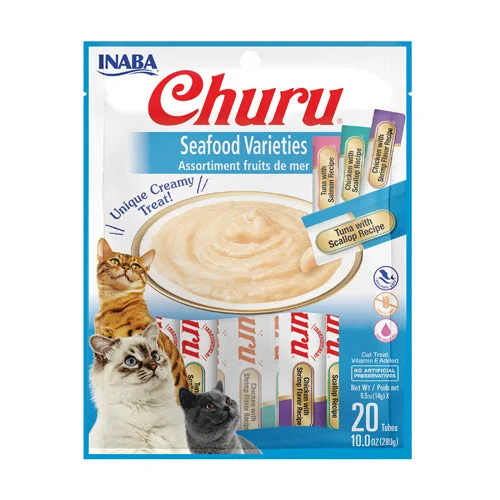 Inaba Churu Puree Seafood Variety Pack Cat Treats 14g x 20***