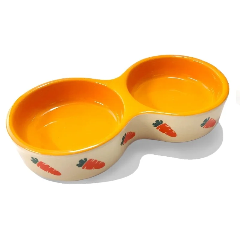 Nature Island Carrot Double Small Animal Bowl