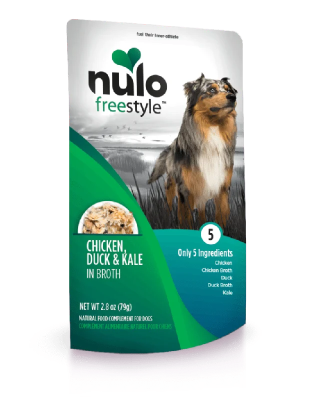 Nulo Freestyle Grain Free Chicken Duck & Kale in Broth Meaty Dog Food Topper Pouch