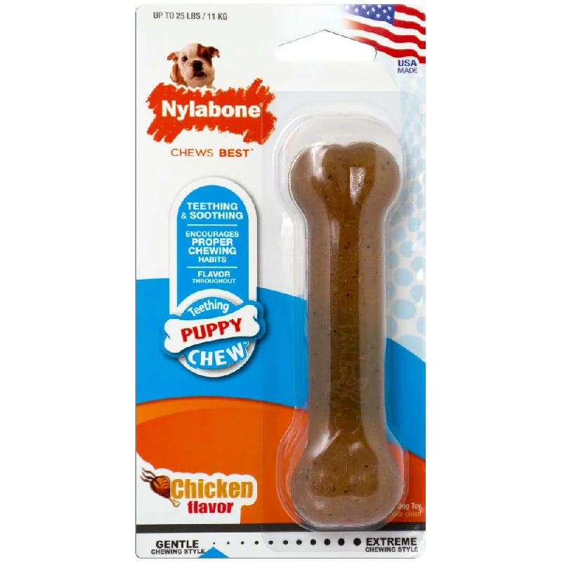 Nylabone Puppy Bone Dog Toy Chicken Regular