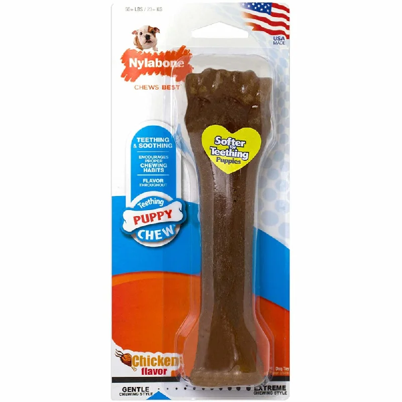 Nylabone Puppy Bone Dog Toy Chicken Souper