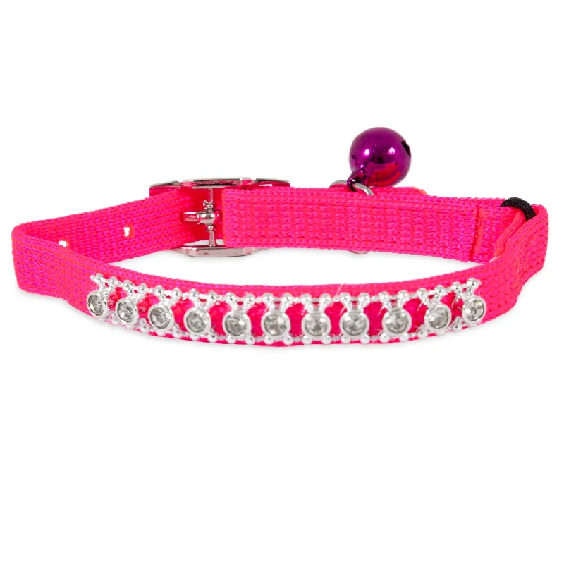 Petmate Pink Bling Elastic Cat Collar