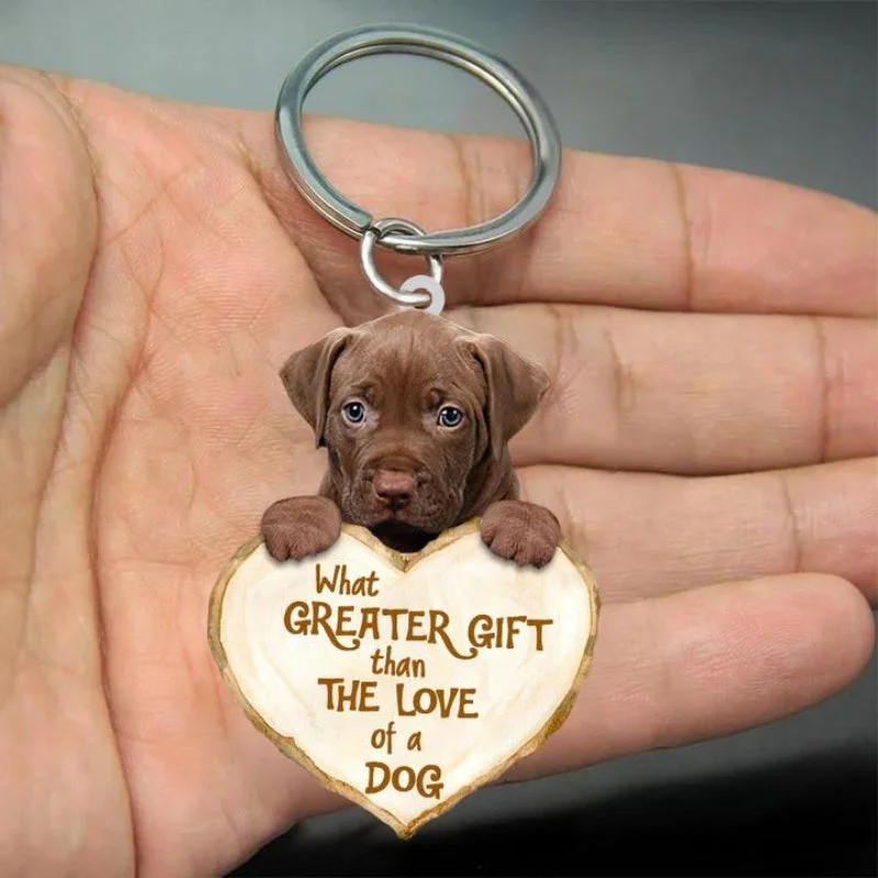 Pitbull What Greater Gift Than The Love Of A Dog Acrylic Keychain GG125