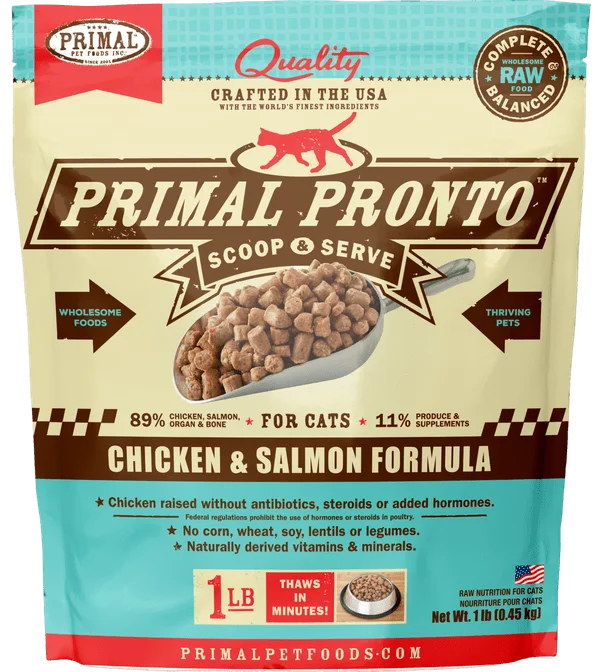 Primal Pronto Chicken & Salmon Frozen Formula For Cats