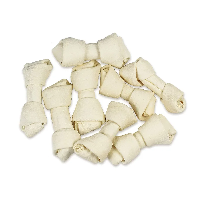 4" Knotted Rawhide Bones for Small Dogs